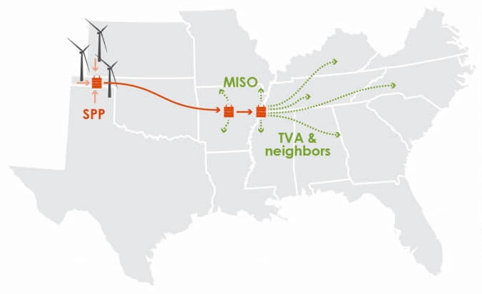  Map depicting the geography of the Plains and Eastern Clean Line Project